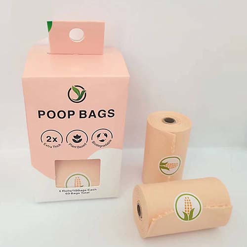 Disposable biodegradable poop bags